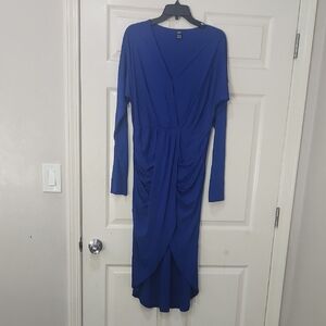 Elegant Moments Deep Blue Long Sleeve Dress